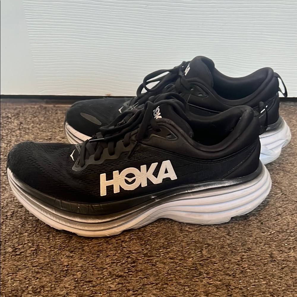 HOKA Black and White Running Shoes